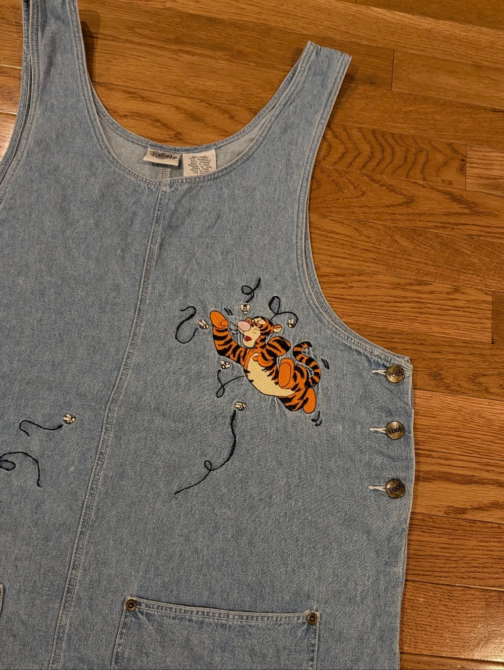 The Disney Catalog Winnie the Pooh & Tigger Embroidered Denim Dress XL - Picture 8 of 16